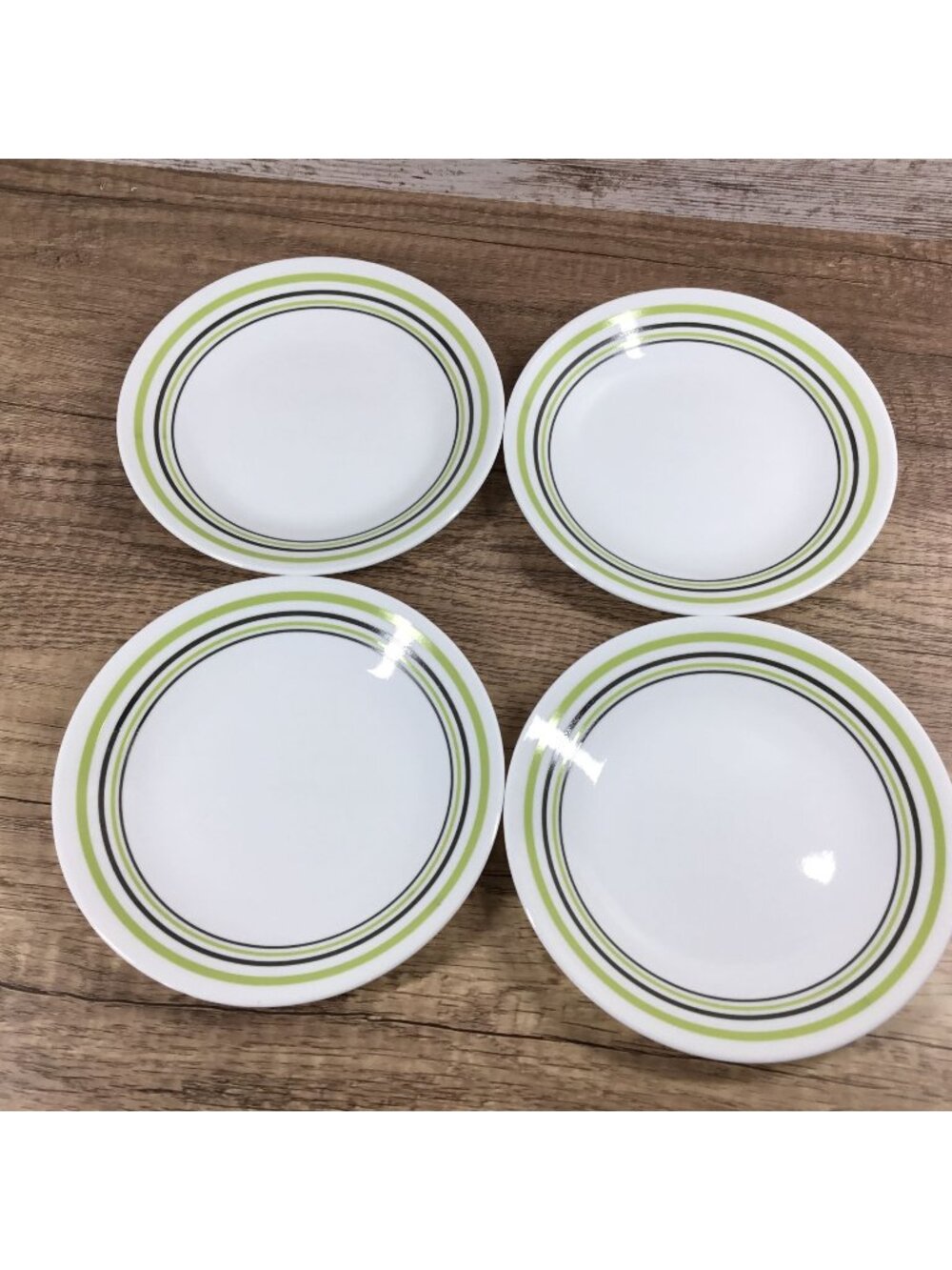 Set of 4 Corelle Garden Sketch Bands Bread & Butter Plates 6 3/4 In
